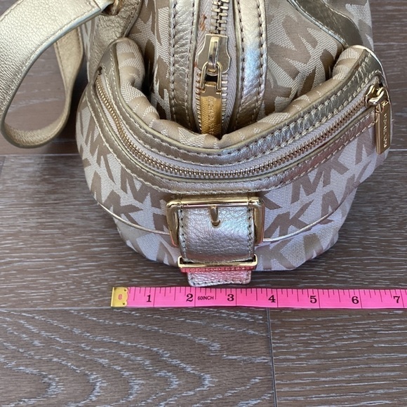 Michael Kors Monogram Handbag | Gold - Picture 3 of 11